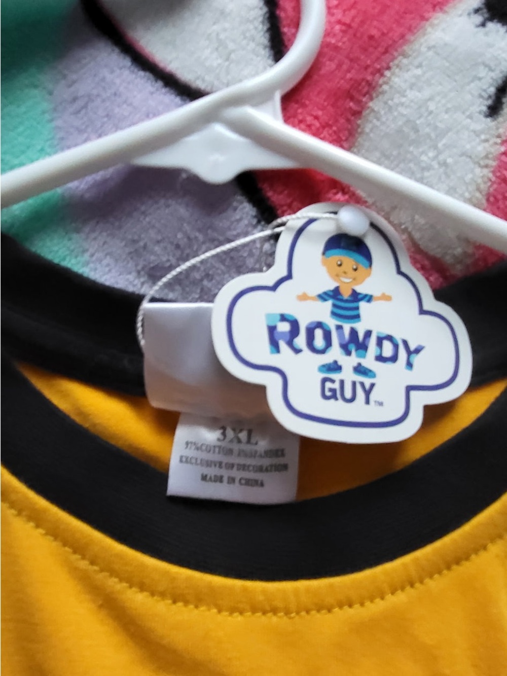 Boys' Yellow Long Sleeve Tee with Black Trim